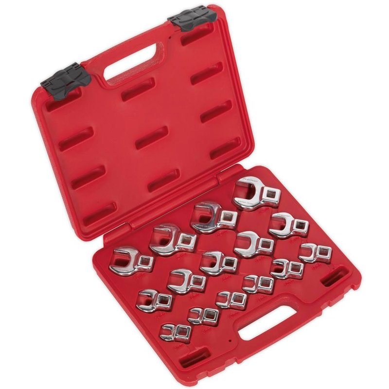 Sealey 15 Piece 3/8" Drive Crow Foot Spanner Set Metric 3/8"