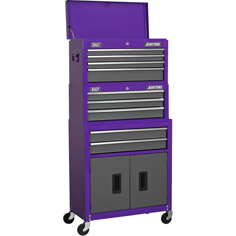 Sealey American Pro 6 Drawer Roller Cabinet and Tool Chest Purple / grey