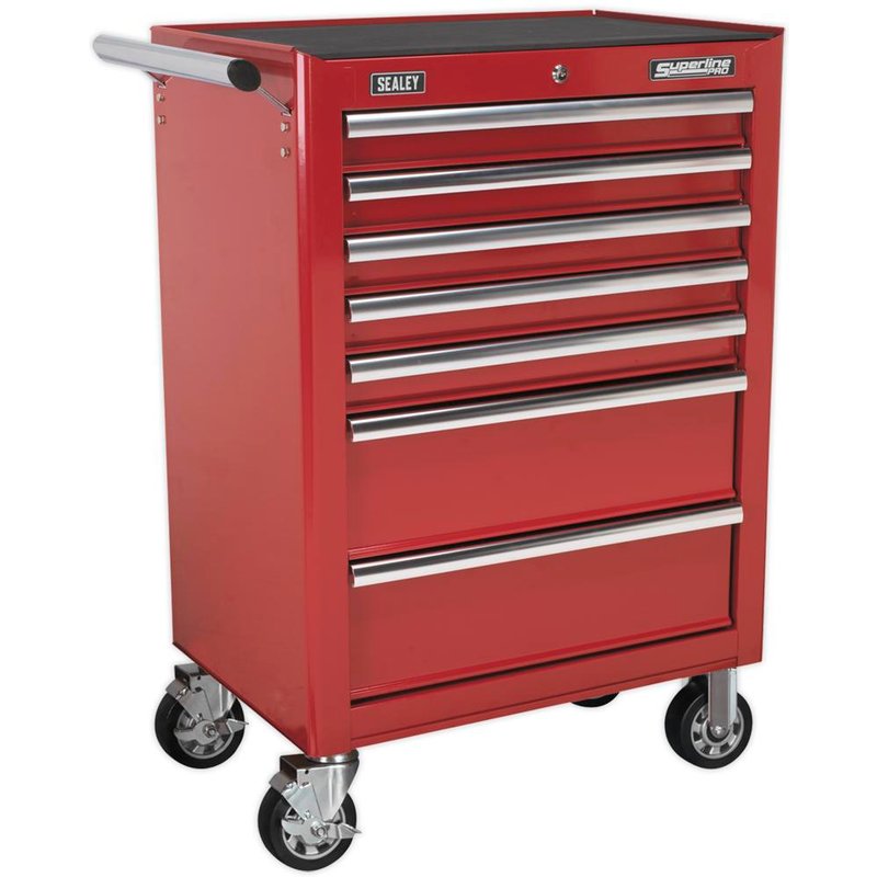 Sealey 7 Drawer Ball Bearing Runner Tool Roller Cabinet Red