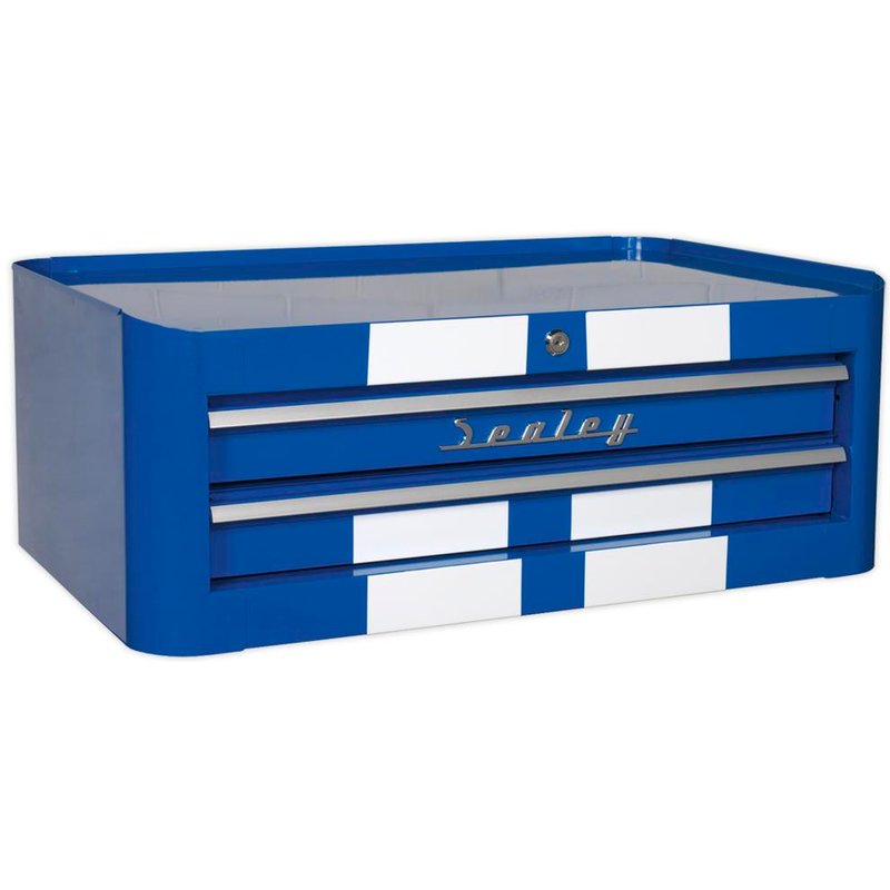 Sealey Premier Retro Style 2 Drawer Mid Tool Chest Blue / White