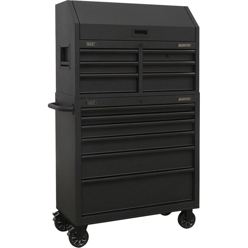 Sealey 12 Drawer Roller Cabinet Tool Chest Combination and Power Bar Black