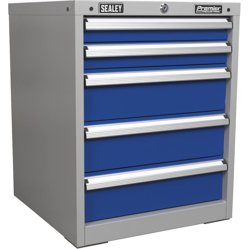 Sealey Premier Industrial Workstation Cabinet 5 Drawer Blue / Grey