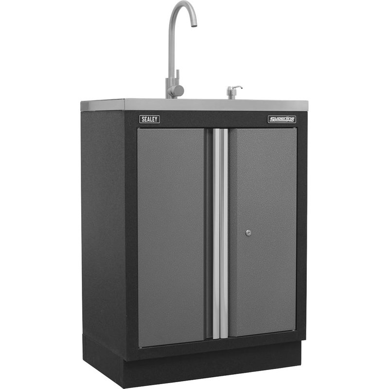 Sealey Superline Pro MSS Modular Sink Unit and Cabinet Black / Grey