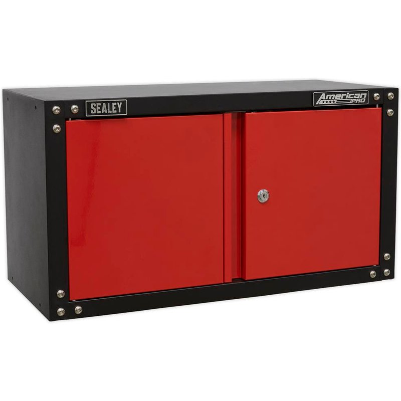 Sealey American Pro Modular 2 Door Wall Cabinet Black / Red