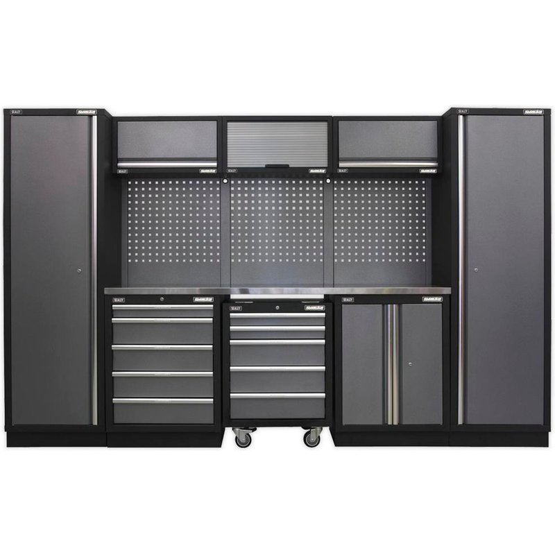 Sealey Superline Pro MSS Stainless Steel Worktop Storage Combo 3240mm 485mm 2000mm
