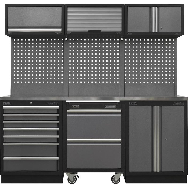 Sealey Superline Pro MSS Stainless Steel Worktop Storage System 2040mm 460mm 2000mm