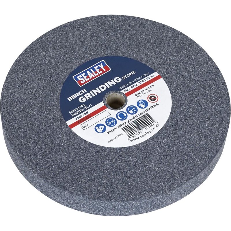 Sealey Aluminous Oxide Grinding Wheel 200mm 25mm Fine