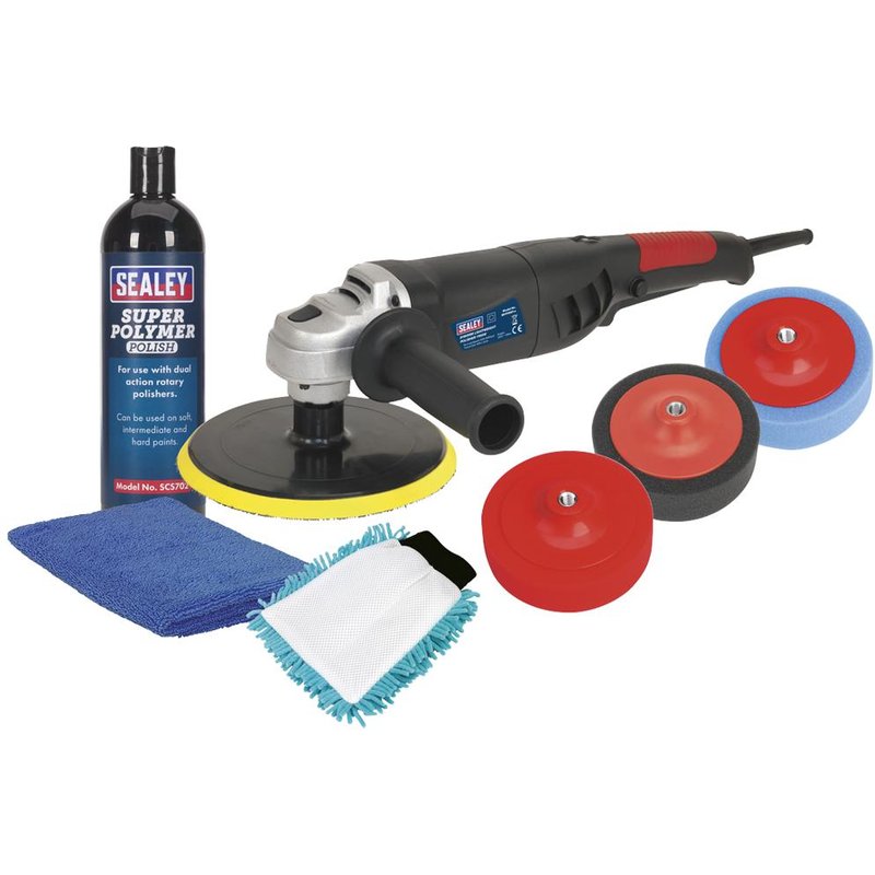 Sealey CPK03 Polisher 180mm and Pro Polishing Accesory Kit