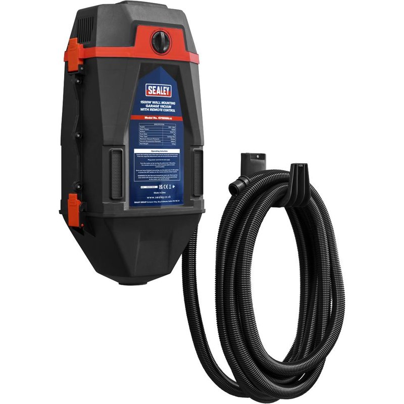 Sealey GV180WM Wall Mount Remote Control Wet and Dry Vacuum Cleaner 18L 240v