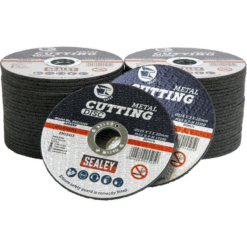 Sealey Metal Cutting Disc 115mm 3mm Pack of 50