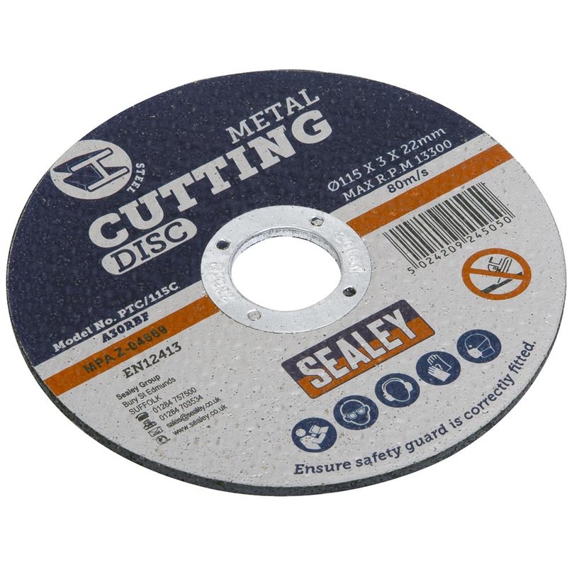 Sealey Metal Cutting Disc 115mm 3mm Pack of 1