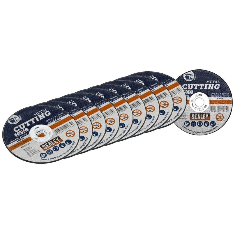 Sealey Metal Cutting Disc 75mm 2mm Pack of 10