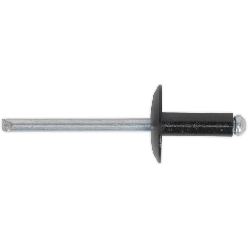 Sealey Large Flange Black Aluminium Rivets 4mm 14mm Pack of 200