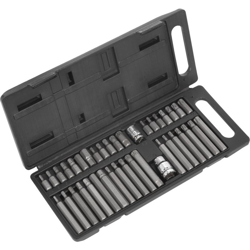 Siegen 40 Piece 3/8" and 1/2" Drive Torx, Spline and Hexagon Bit Set
