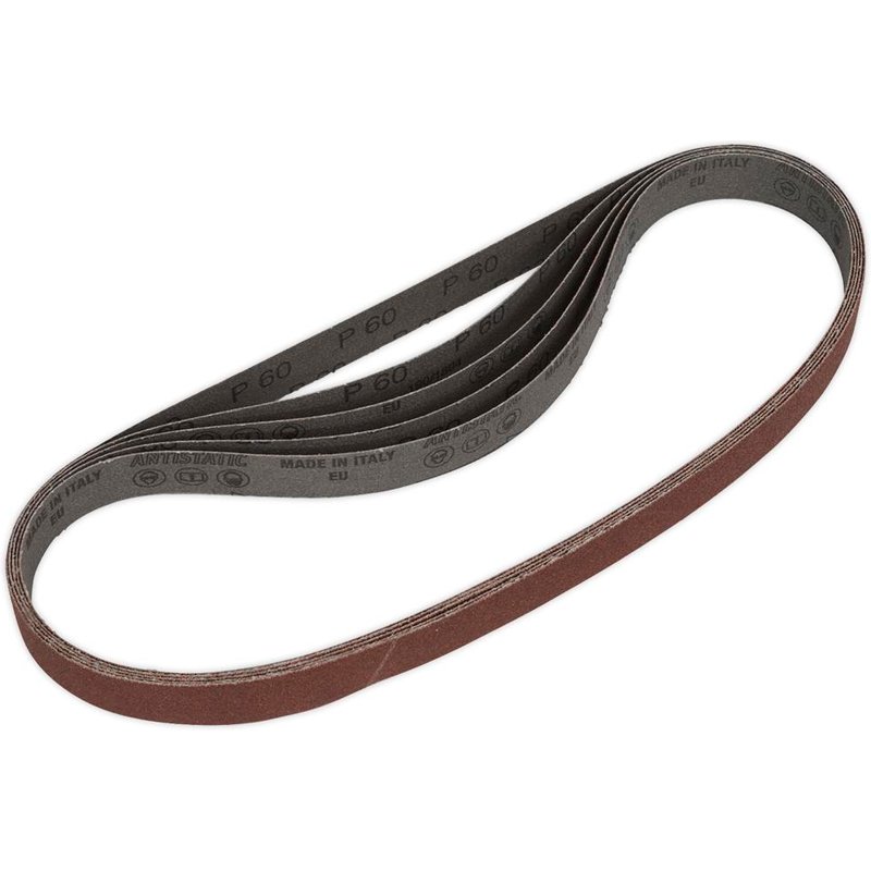 Sealey Aluminium Oxide 25mm x 762mm Sanding Belt 25mm x 762mm 60g Pack of 5