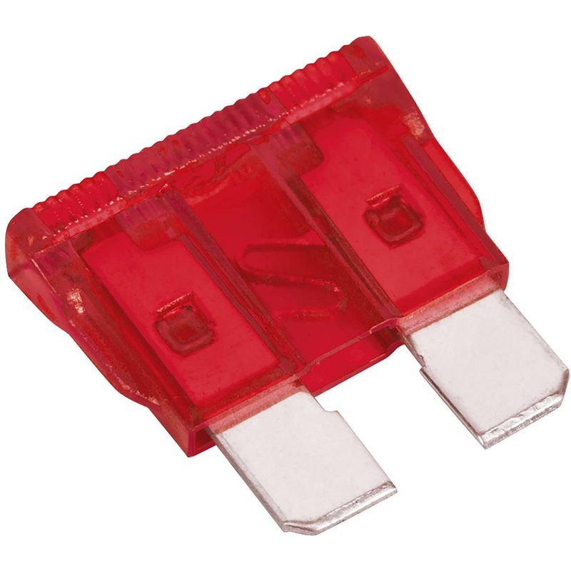 Sealey 10 Amp Automotive Standard Blade Fuse Pack of 50