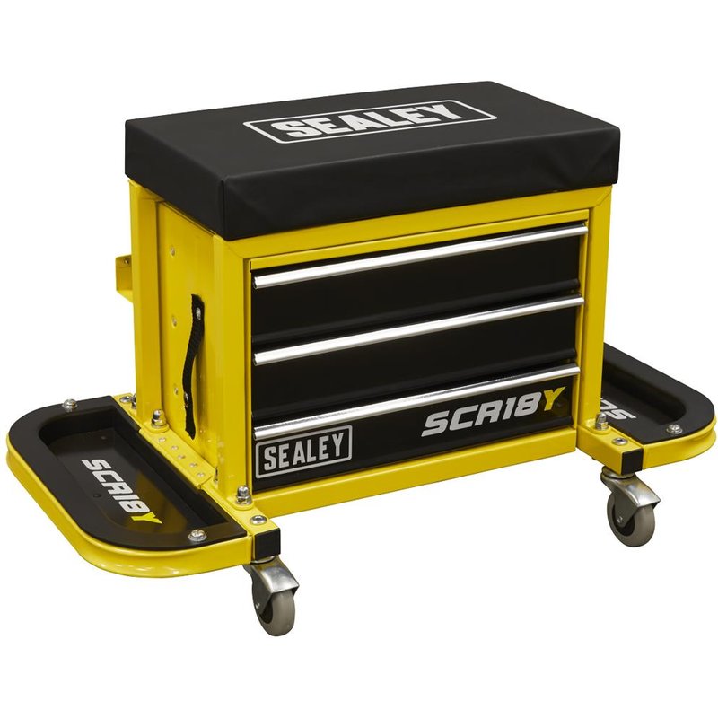 Sealey Mechanics Rolling Tool Box Seat Yellow 670mm