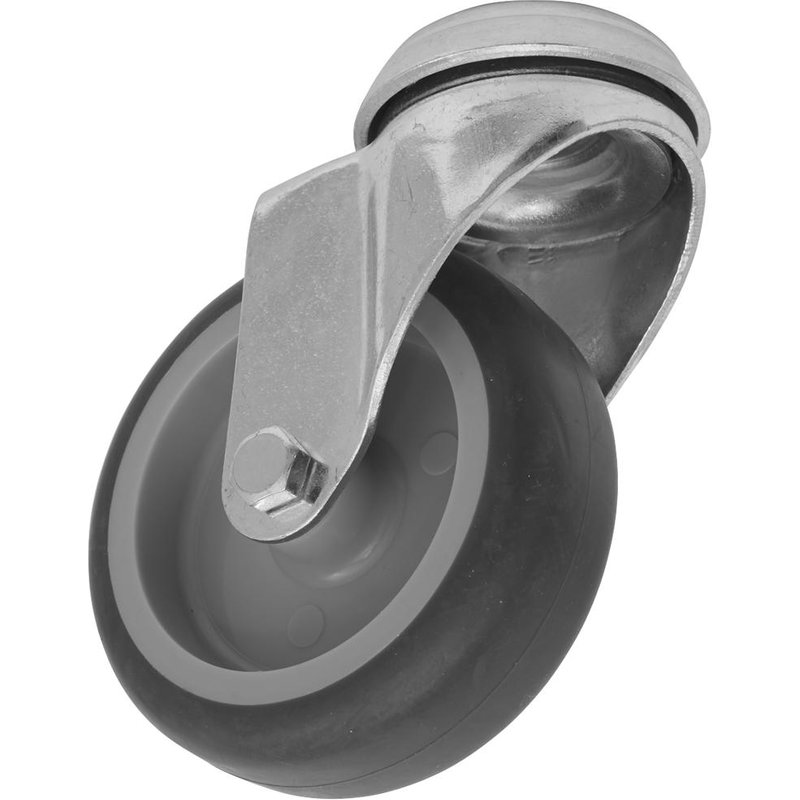 Sealey Medium Duty Thermoplastic Bolt Hole Swivel Castor Wheel 75mm