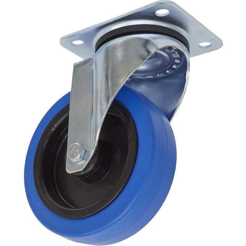 Sealey Swivel Plate Castor Blue Elastic 125mm