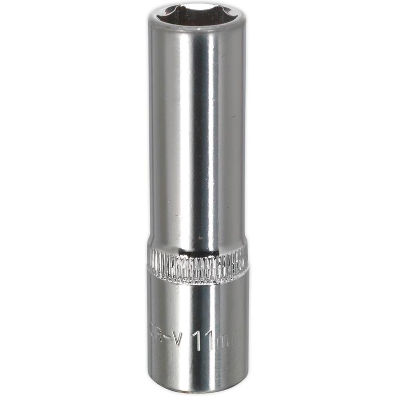 Sealey 3/8" Drive Polished Deep Hexagon WallDrive Socket Metric 3/8" 11mm