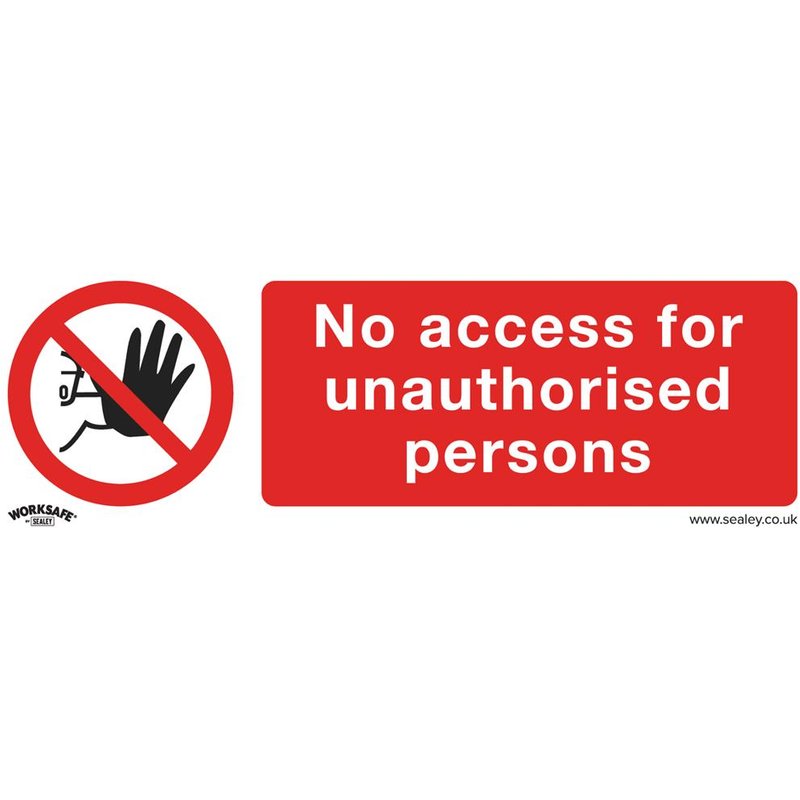 Sealey Rigid Plastic No Access Sign Pack of 10 300mm 100mm Standard