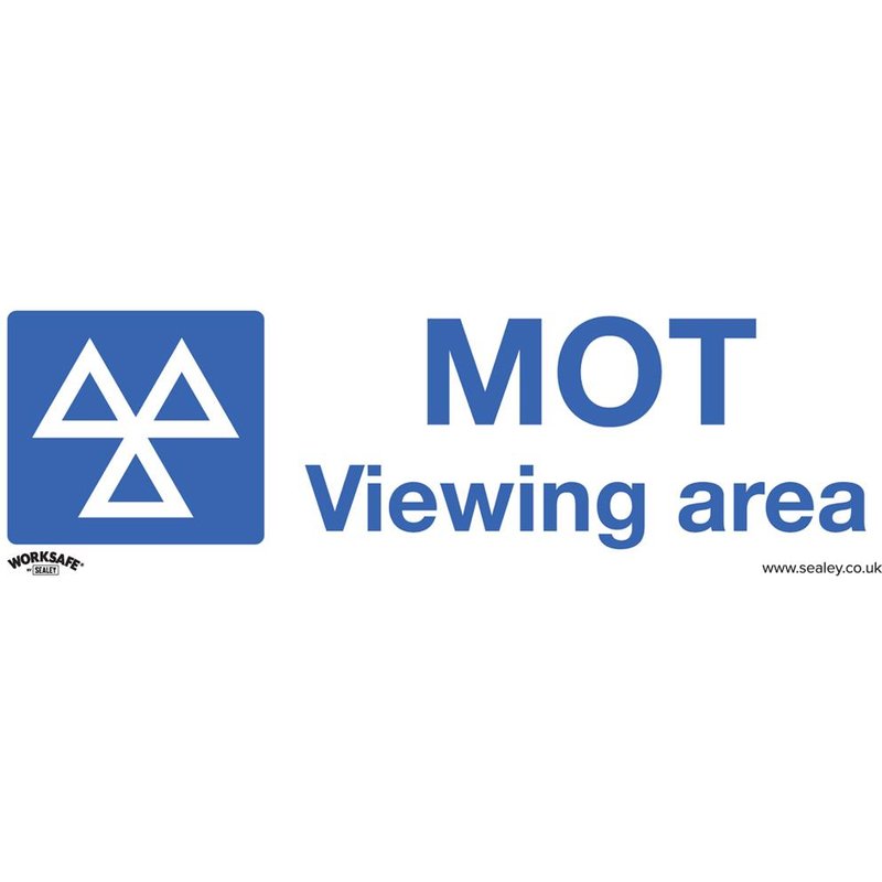 Sealey Self Adhesive Vinyl MOT Viewing Area Sign 300mm 100mm Standard