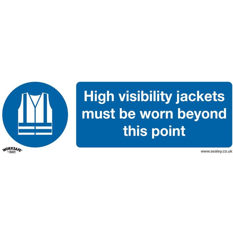 Sealey Self Adhesive Vinyl High Visibility Jackets Sign Pack of 10 300mm 100mm Standard