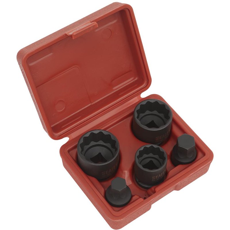 Sealey 5 Piece 1/2" Drive Impact Hub Nut Socket and Bit Set for VAG Vehicles 1/2"