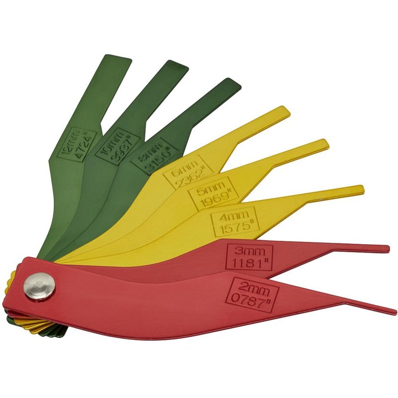 Sealey 8 Piece Brake Pad Thickness Gauge Set Metric and Imperial