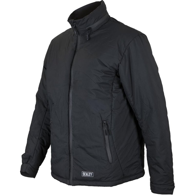 Sealey 5v Heated Rain Jacket No Powerbank Black XL