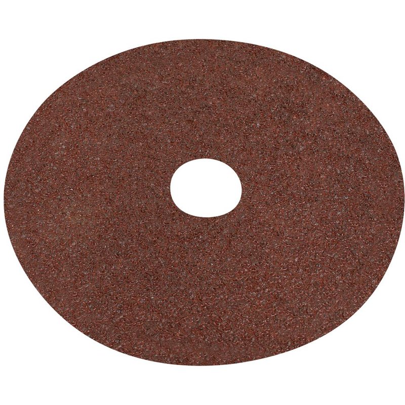Sealey Aluminium Oxide Fibre Backed Sanding Disc 125mm 24g Pack of 25