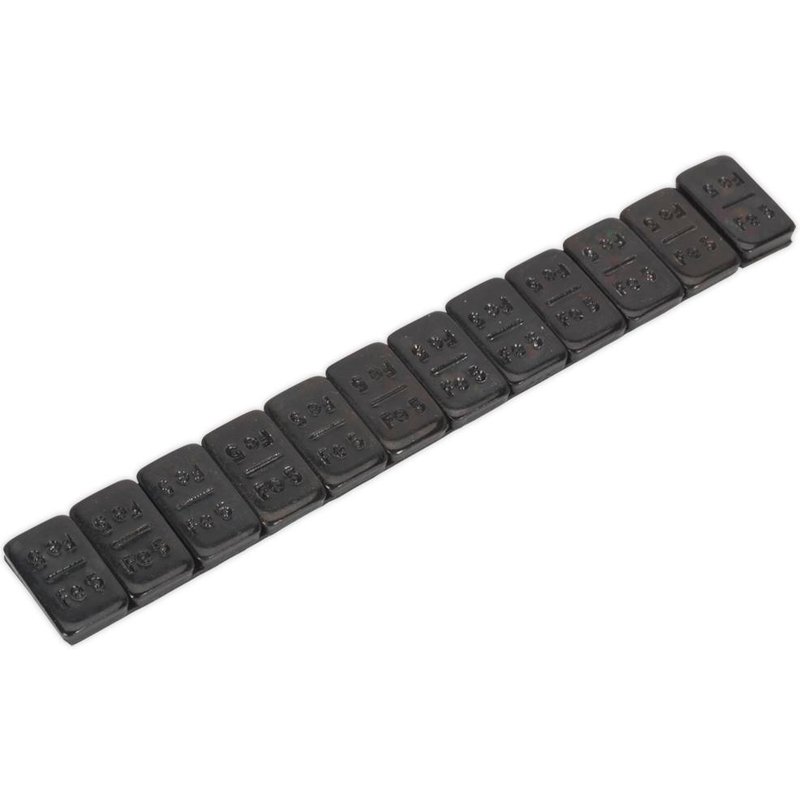 Sealey 5G Black Adhesive Zinc Plated Steel Wheel Weight Strips Pack of 50