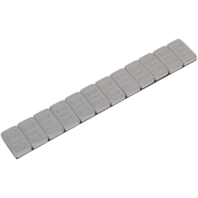 Sealey 5G Adhesive Zinc Plated Plastic Coated Wheel Weight Strips Pack of 100