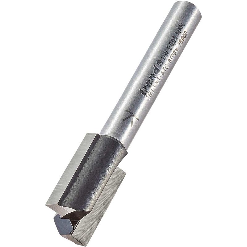 Trend Two Flute PTFE Coated Non Stick Router Cutter 12mm 19mm 1/4"