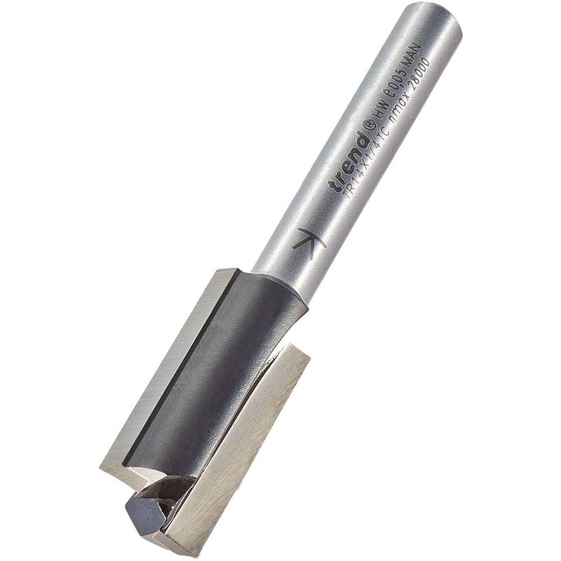 Trend Two Flute PTFE Coated Non Stick Router Cutter 12.7mm 25mm 1/4"