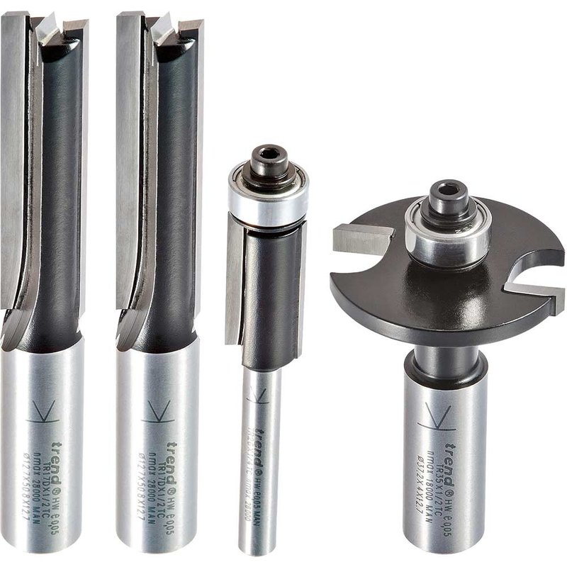 Trend 4 Piece Kitchen Fitters Router Cutter Set