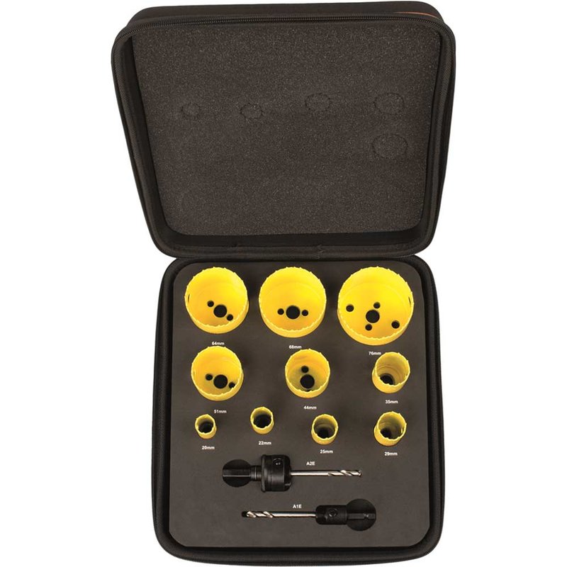 Starrett KDC10021 Deep Cut Bi-Metal Deluxe Electrician's Holesaw Kit, 12 Piece BF7009
