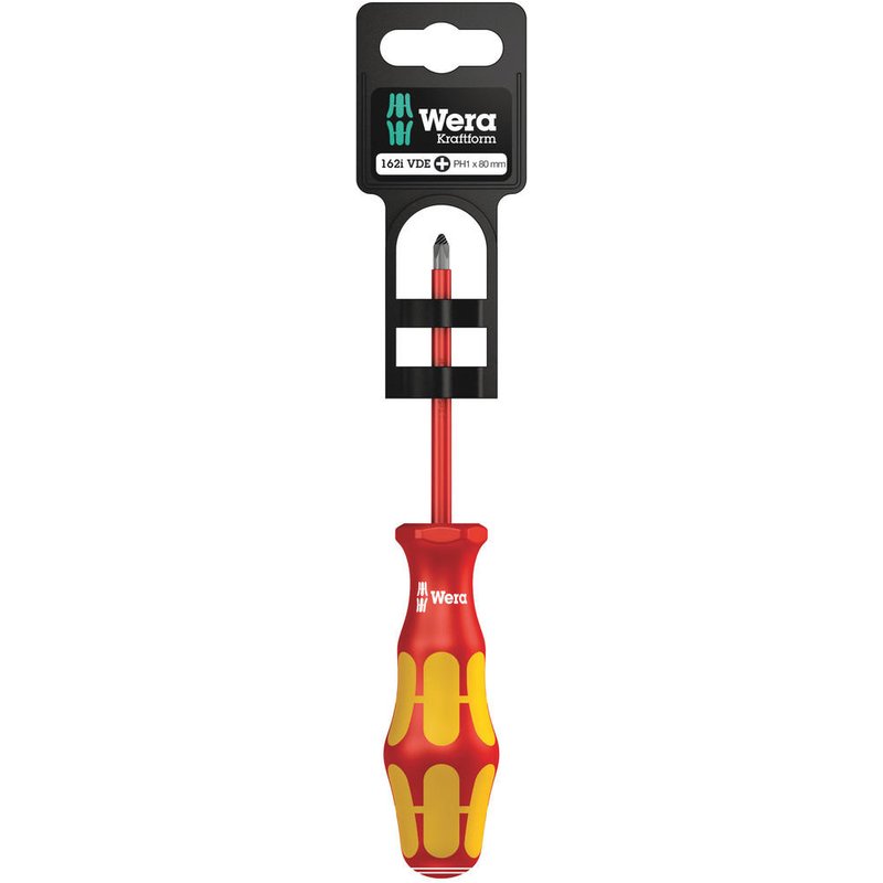Wera Kraftform Plus 162 I SB VDE Insulated Phillips Screwdriver PH1 80mm