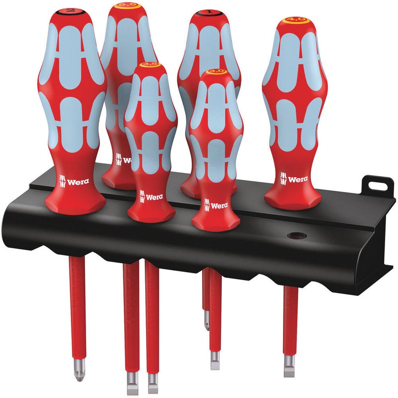 Wera 3165I 6 Piece Kraftform Plus VDE Stainless Steel Screwdriver Set