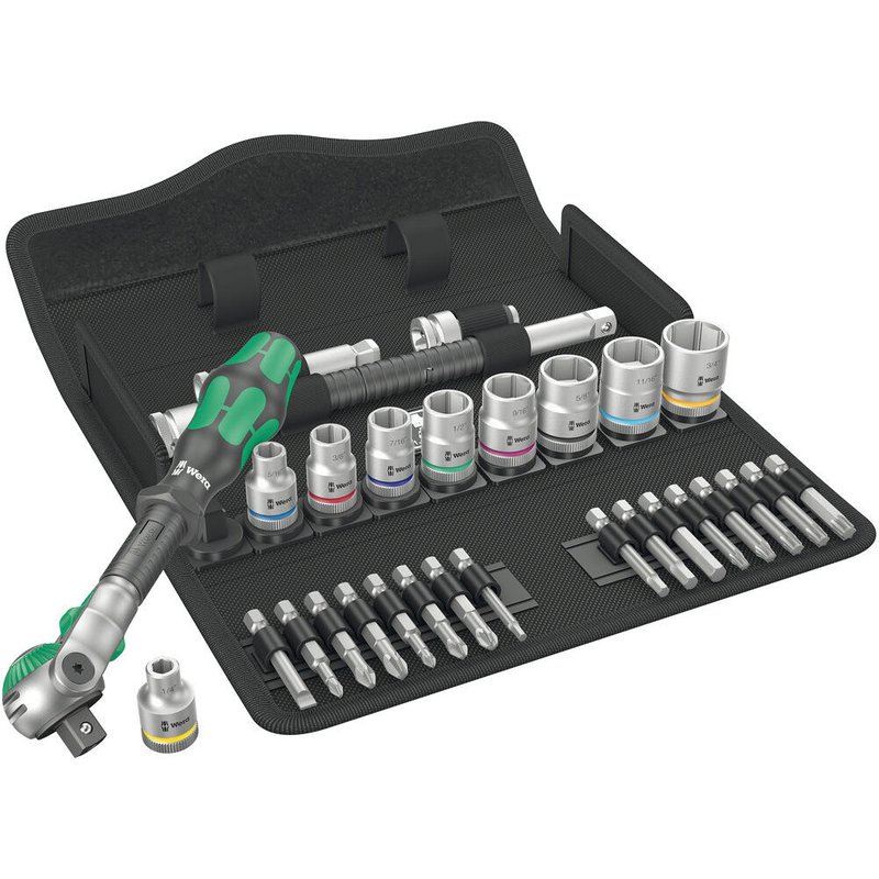 Wera 8100 SB9 Zyklop 29 Piece 3/8" Drive Socket and Bit Set