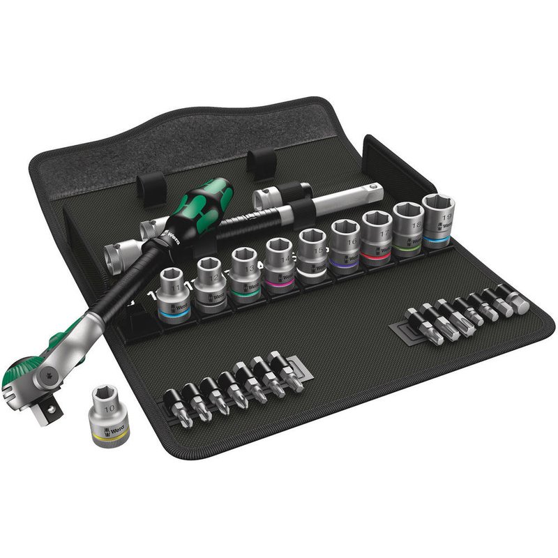 Wera 8100 SC6 Zyklop 29 Piece 1/2" Drive Socket and Bit Set 1/2"