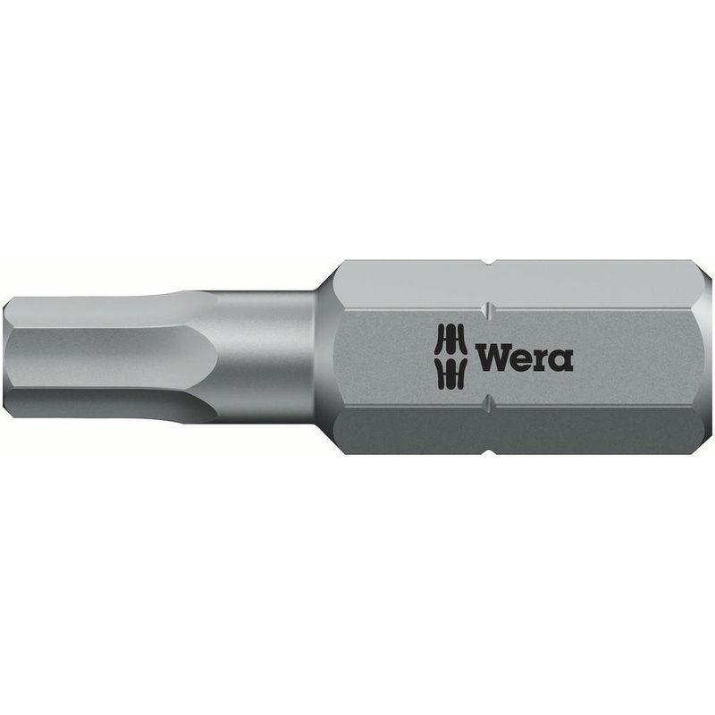 Wera 840/1 ZBO Hex Pinned Security Bit Extra Tough 2.5mm 25mm Pack of 1