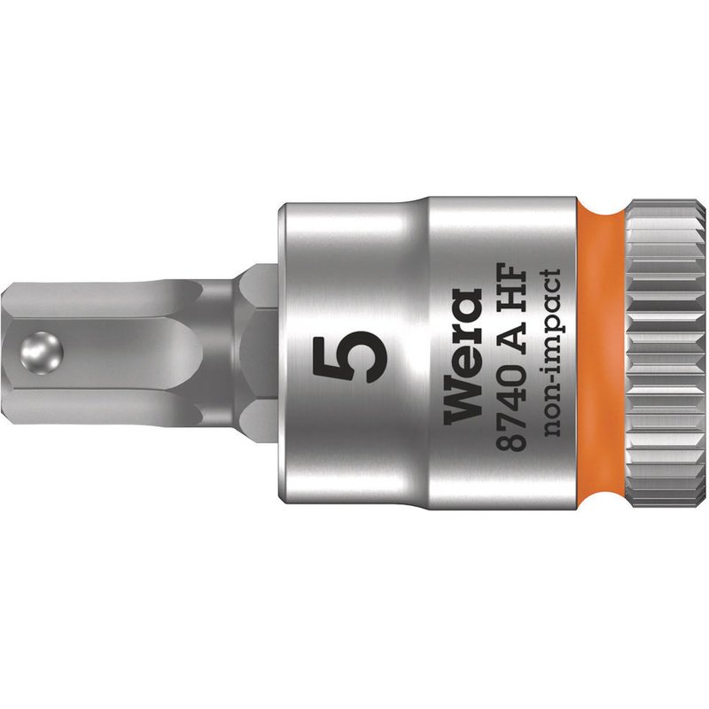Wera 8740 A HF Zyklop 1/4" Drive Long Hexagon Socket Bit Metric 1/4" 4mm