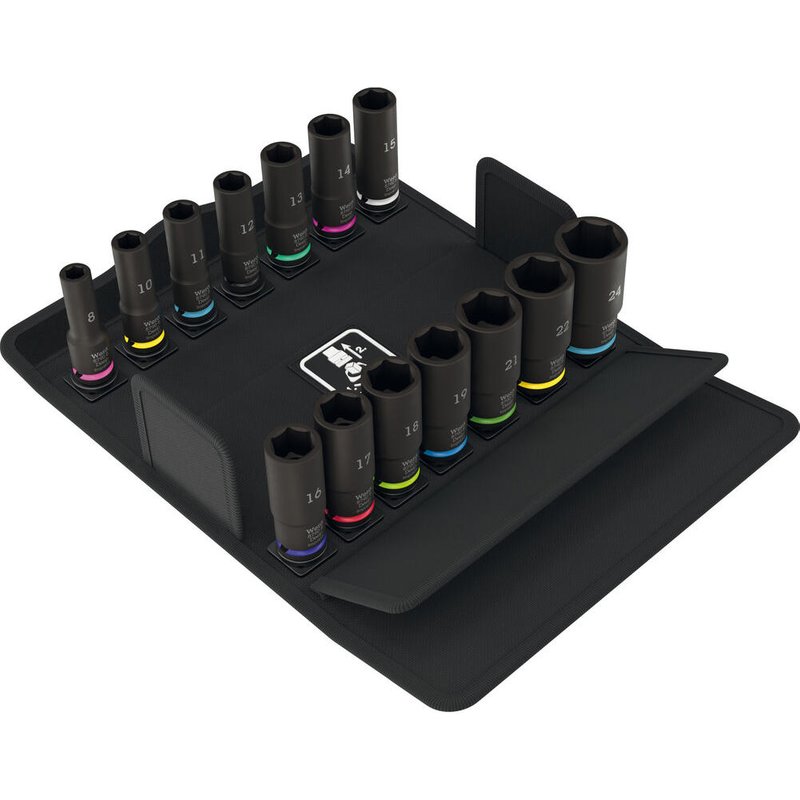 Wera 8790 B Impaktor 14 Piece 3/8" Drive Deep Hexagon Impact Socket Set 3/8"