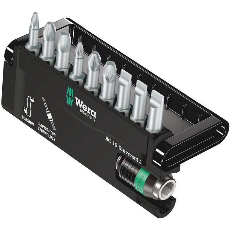 Wera 10 Piece Bit-Check Torsion Screwdriver Bit Set