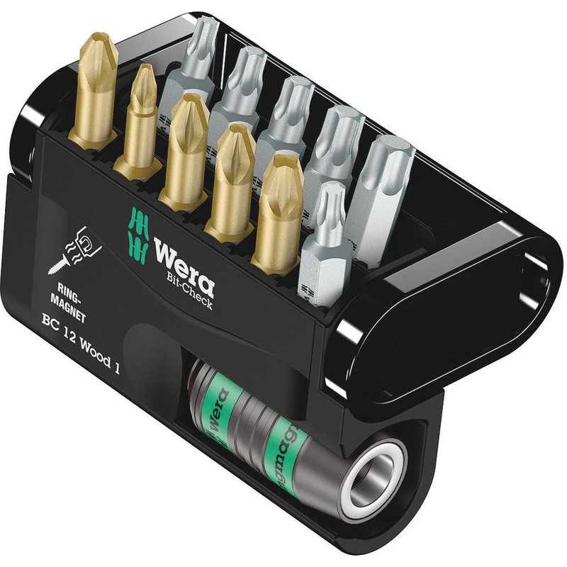 Wera 12 Piece Bit-Check Torsion Screwdriver Bit and Holder Set