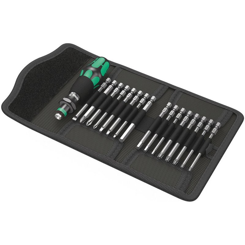 Wera 17 Piece Kraftform Kompakt 60 Screwdriver Bit Set Imperial
