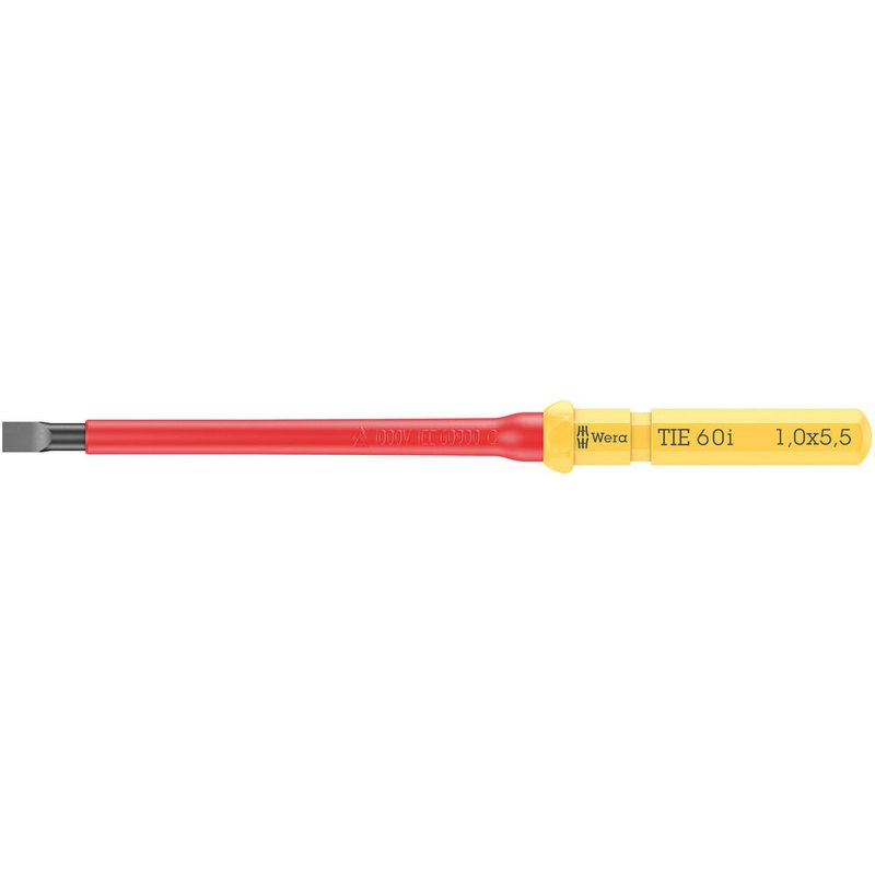 Wera Kraftform Kompakt 60 I VDE Insulated Slotted Screwdriver Blade 5.5mm 154mm
