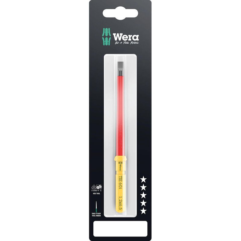 Wera Kraftform Kompakt 60 I VDE Insulated Slotted Screwdriver Blade 3mm 154mm