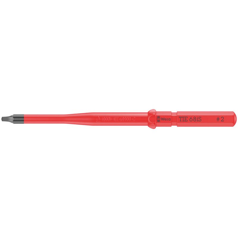 Wera Kraftform Kompakt 68 iS VDE Slim Square Screwdriver Blade Robertson Tip 2 154mm